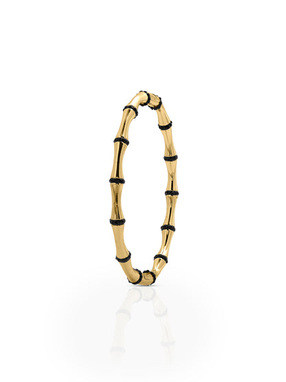 Caloria Bamboo Blue Line 18K Gold Plated Women's Band Bracelet