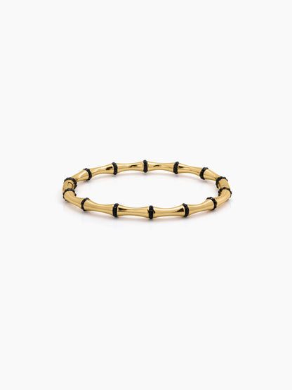 Caloria Bamboo Blue Line 18K Gold Plated Women's Band Bracelet