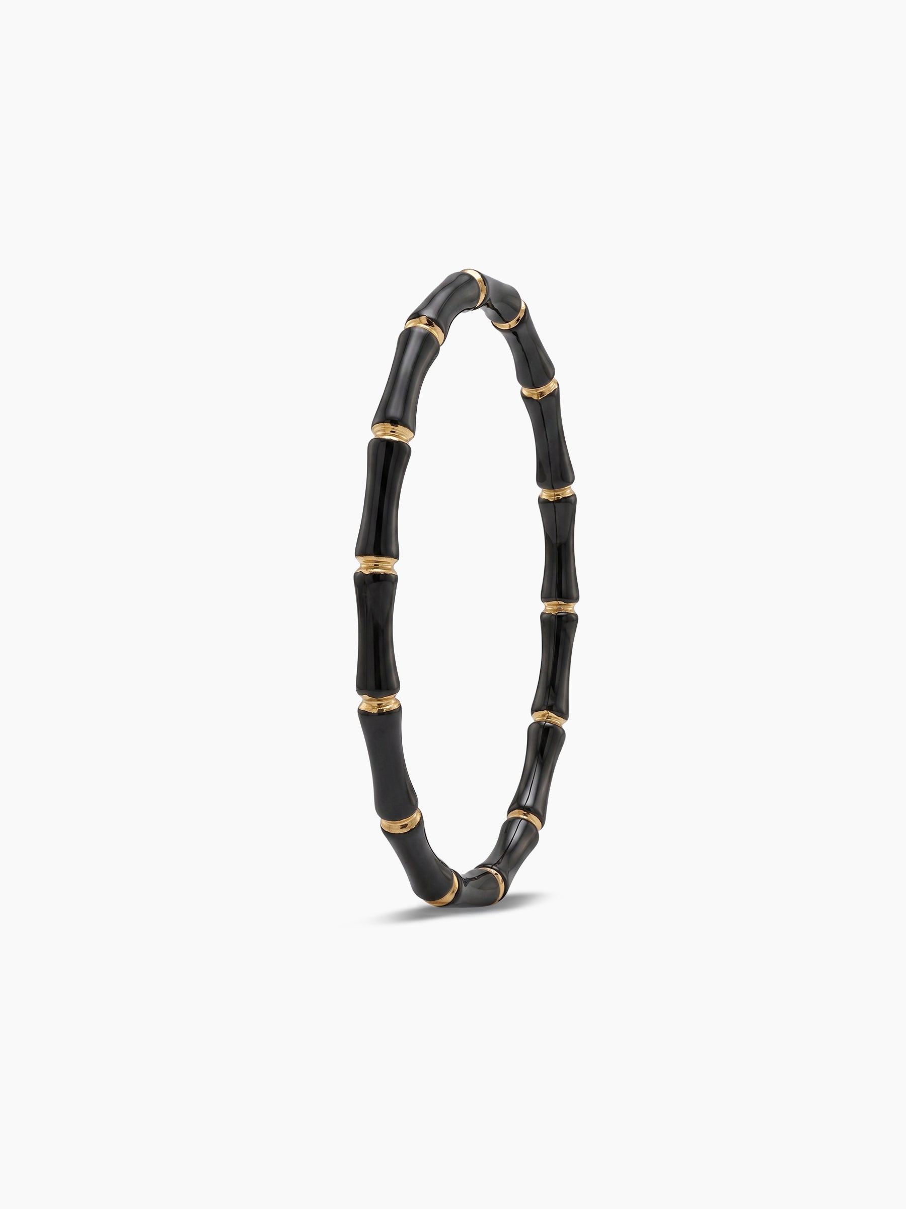 Caloria Bamboo Gold Line Black - 18K Gold Plated Women's Band Bracelet