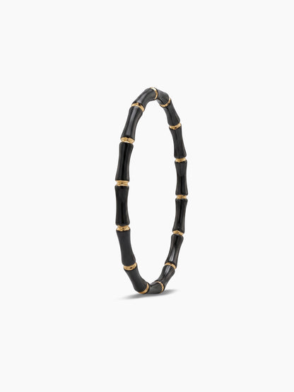 Caloria Bamboo Gold Line Black - 18K Gold Plated Women's Band Bracelet