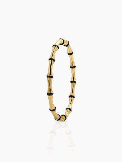 Caloria Bamboo Black Line 18K Gold Plated Women's Band Bracelet