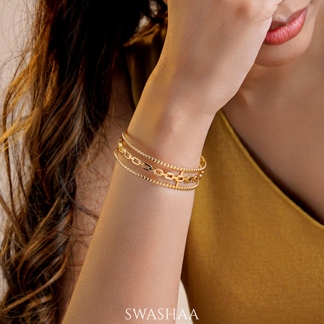 Cambria 18K Gold Plated Bracelet - Swashaa