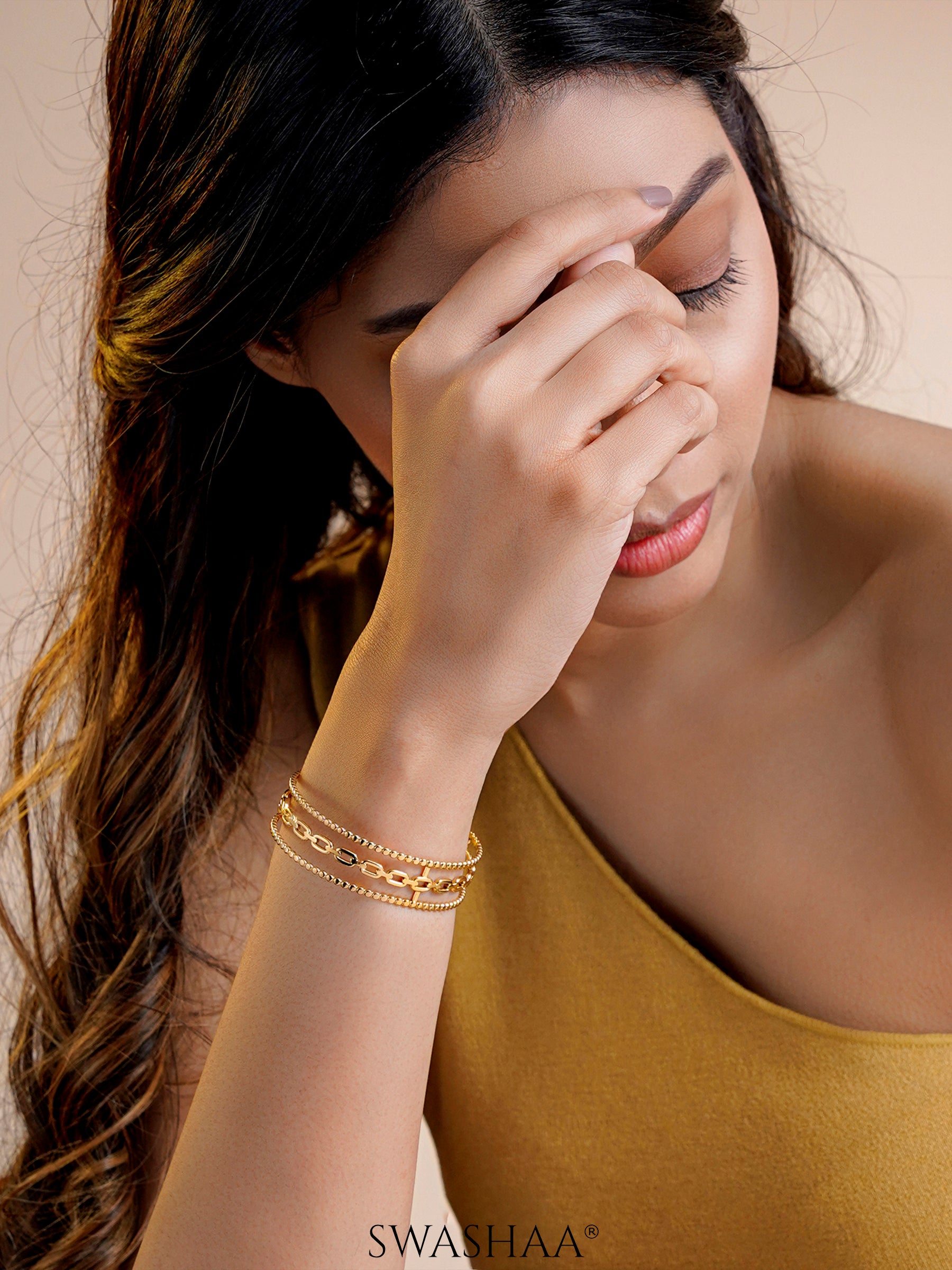 Cambria Double Twist Wide 18K Gold Plated Cuff Bracelet