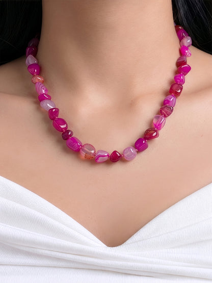 Candy Crush Pink Women’s Beaded Necklace