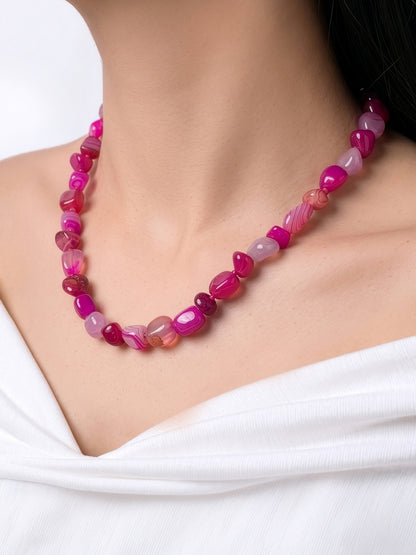 Candy Crush Pink Women’s Beaded Necklace