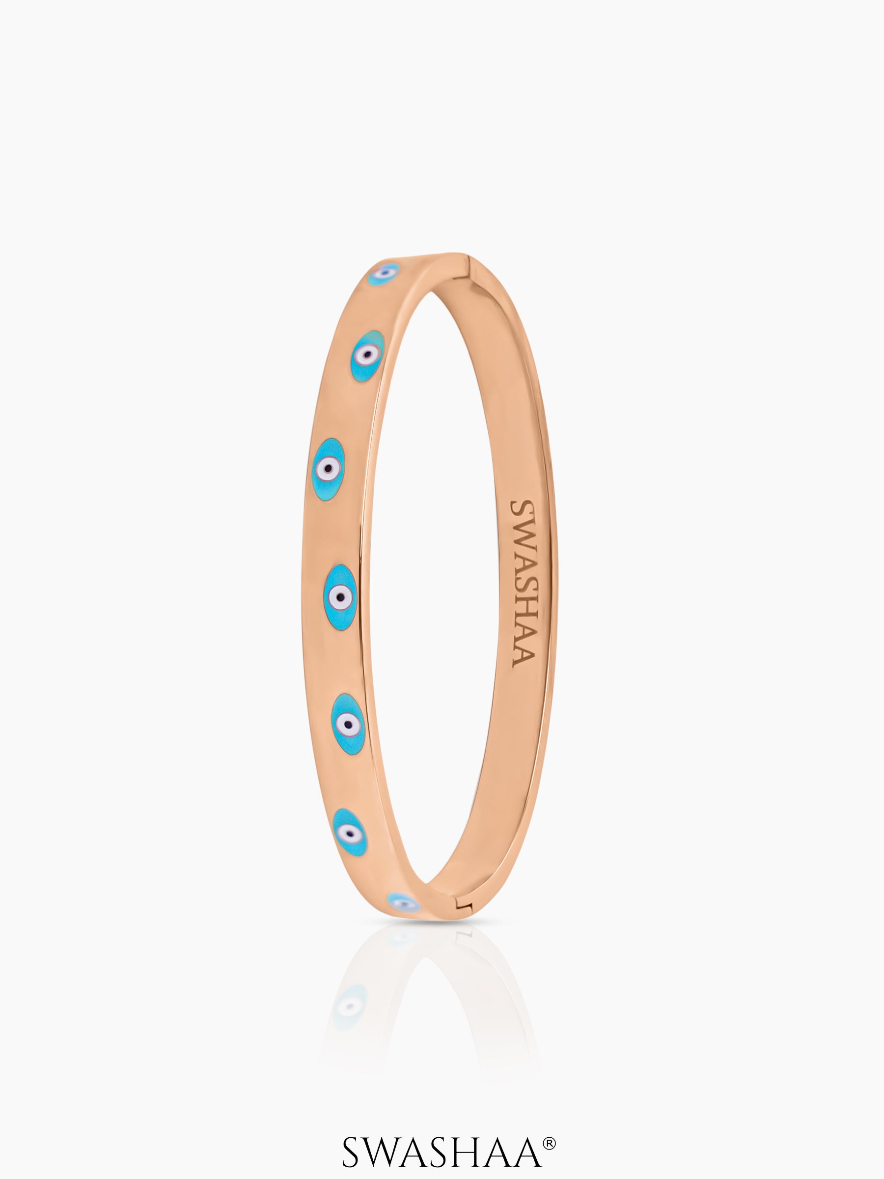 Cara Evil Eye Rosegold Plated Band Bracelet
