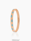 Cara Blue Evil Eye Rosegold Plated Band Bracelet