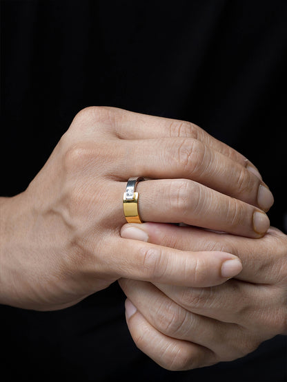 Caravan 18K Gold Plated - Silver Men's Ring