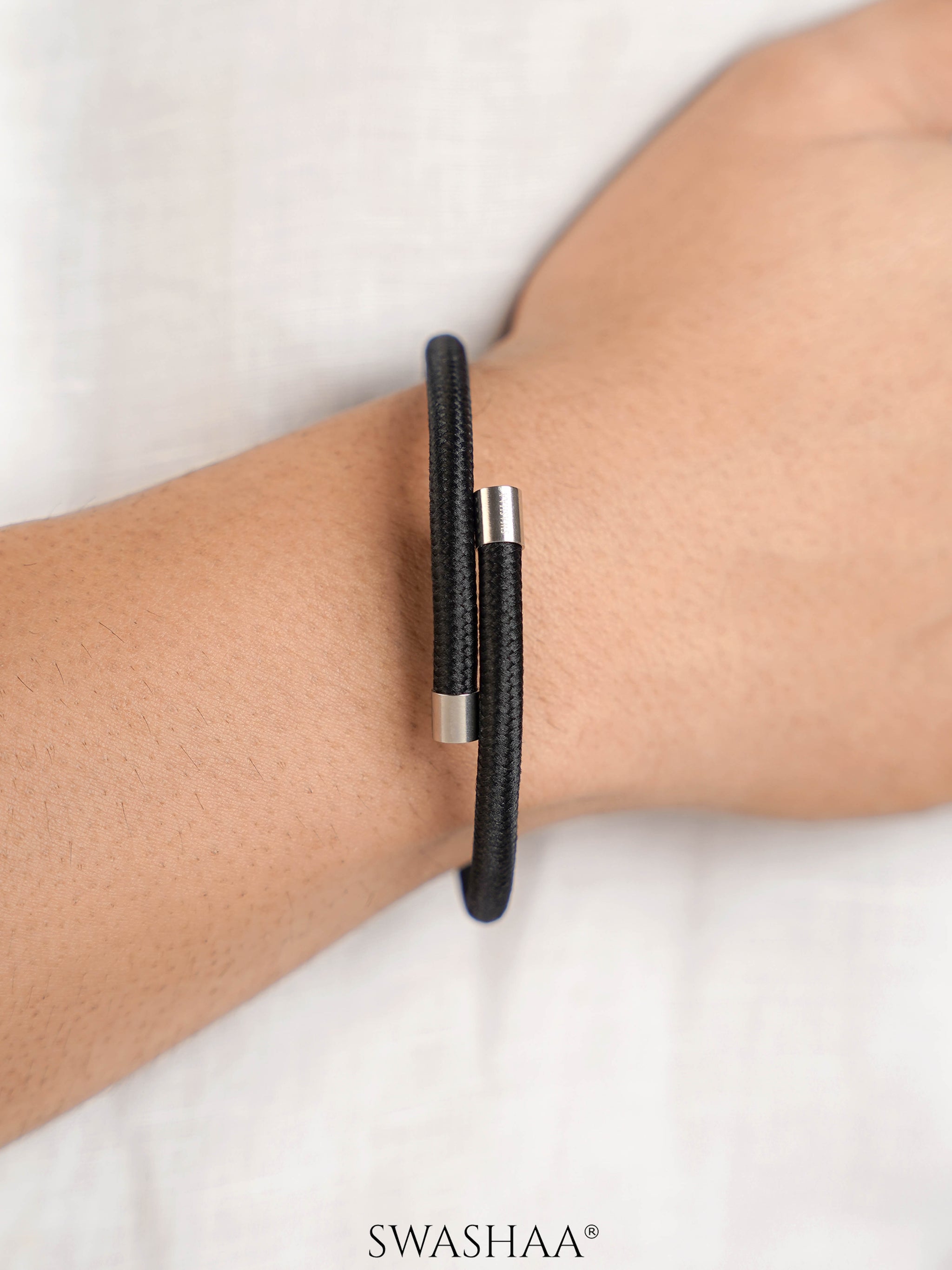 Carbon Curve Men's Rope cuff Bracelet - Main Image