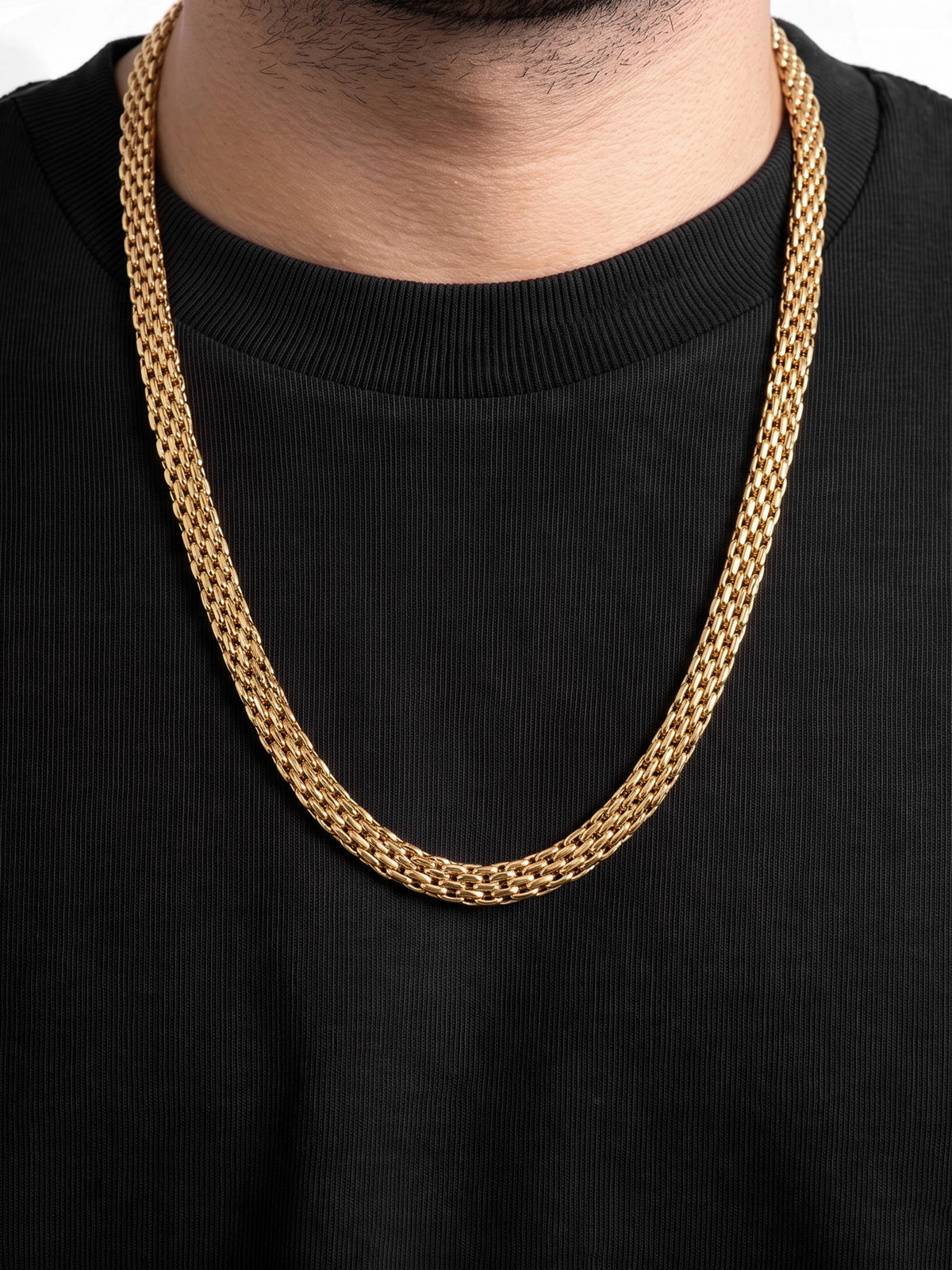 Carina Layered Link 18K Gold Plated Men's Chain