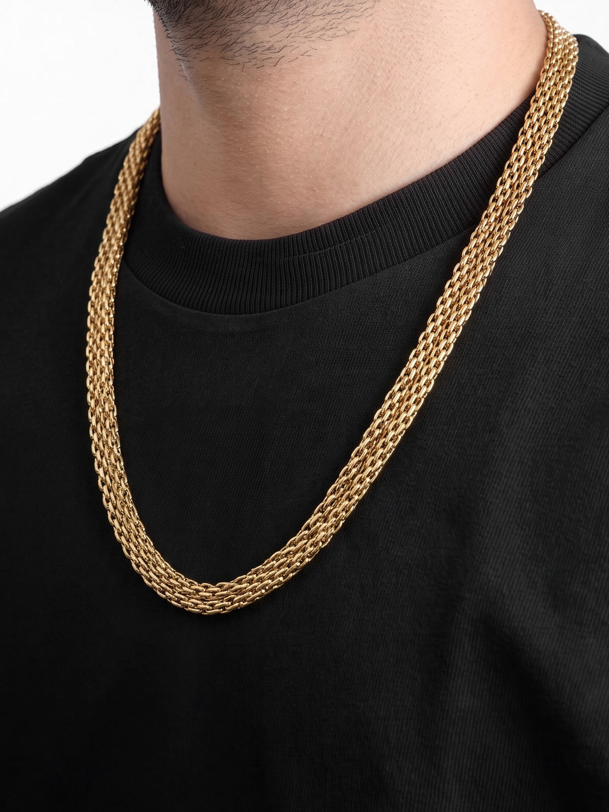 Carina Layered Link 18K Gold Plated Men's Chain