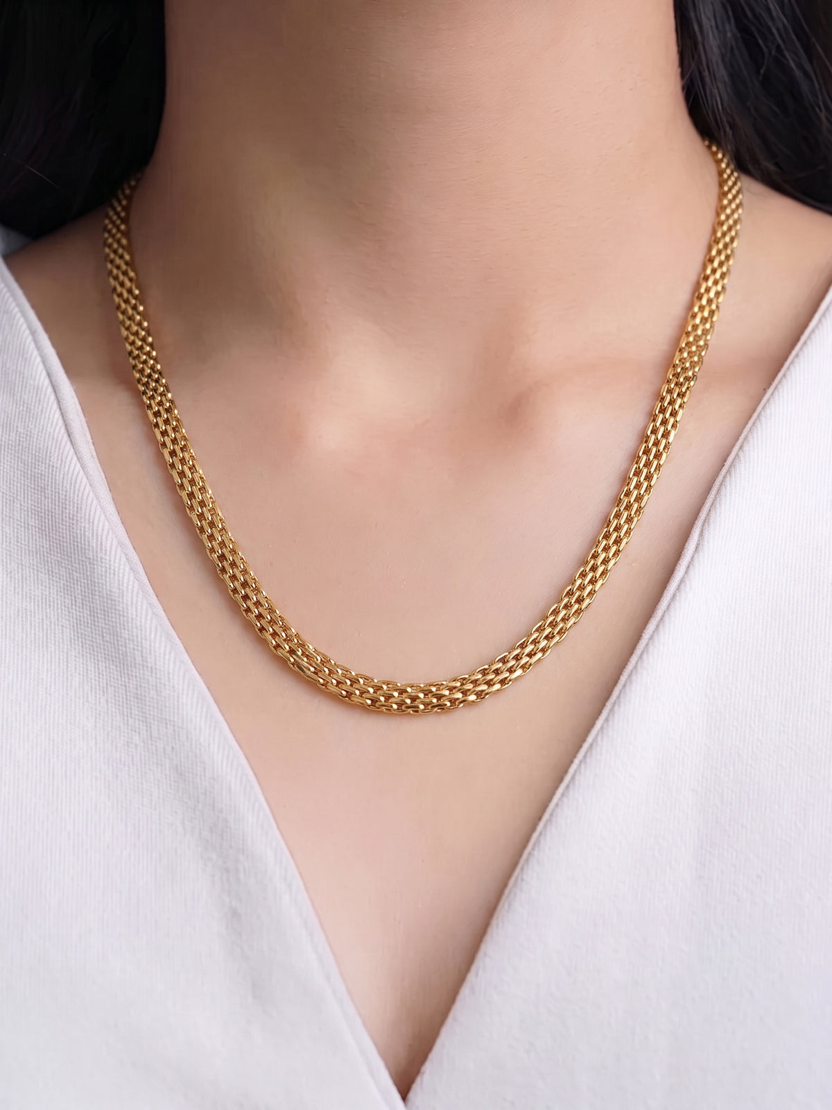 Carina Layered Link 18K Gold Plated Men's Chain