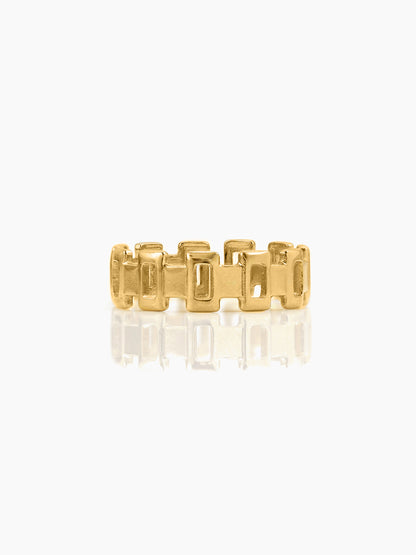 Carlotta Edgy Silhouette 18K Gold Plated Ring
