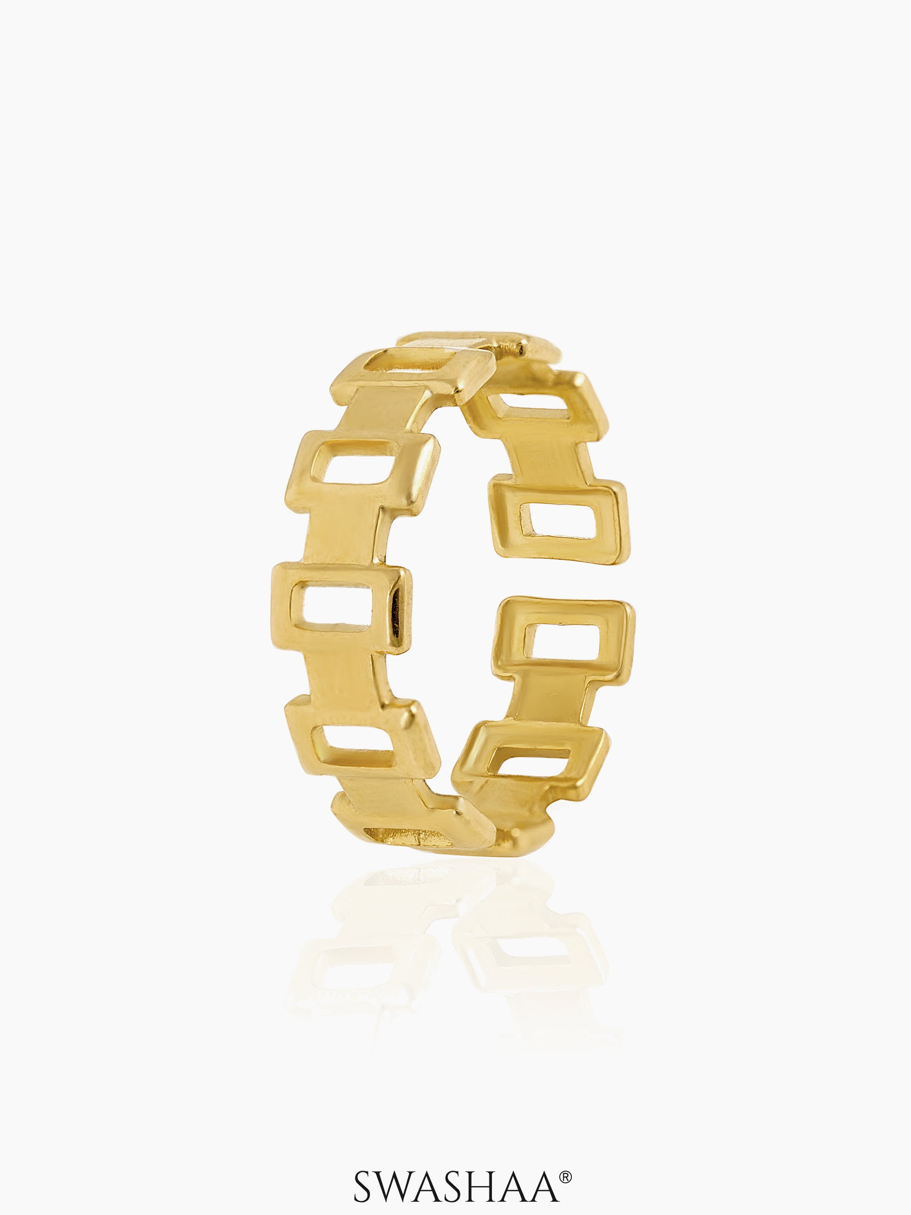 Carlotta Edgy Silhouette 18K Gold Plated Ring