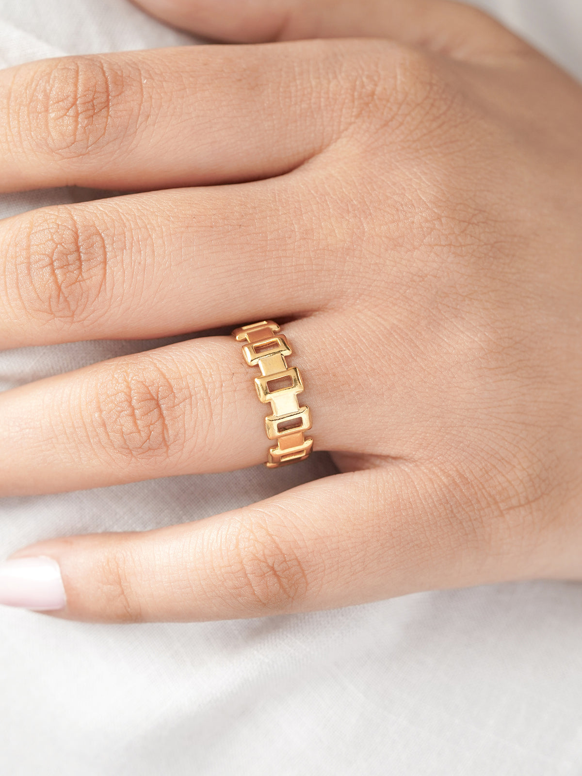 Carlotta Edgy Silhouette 18K Gold Plated Ring