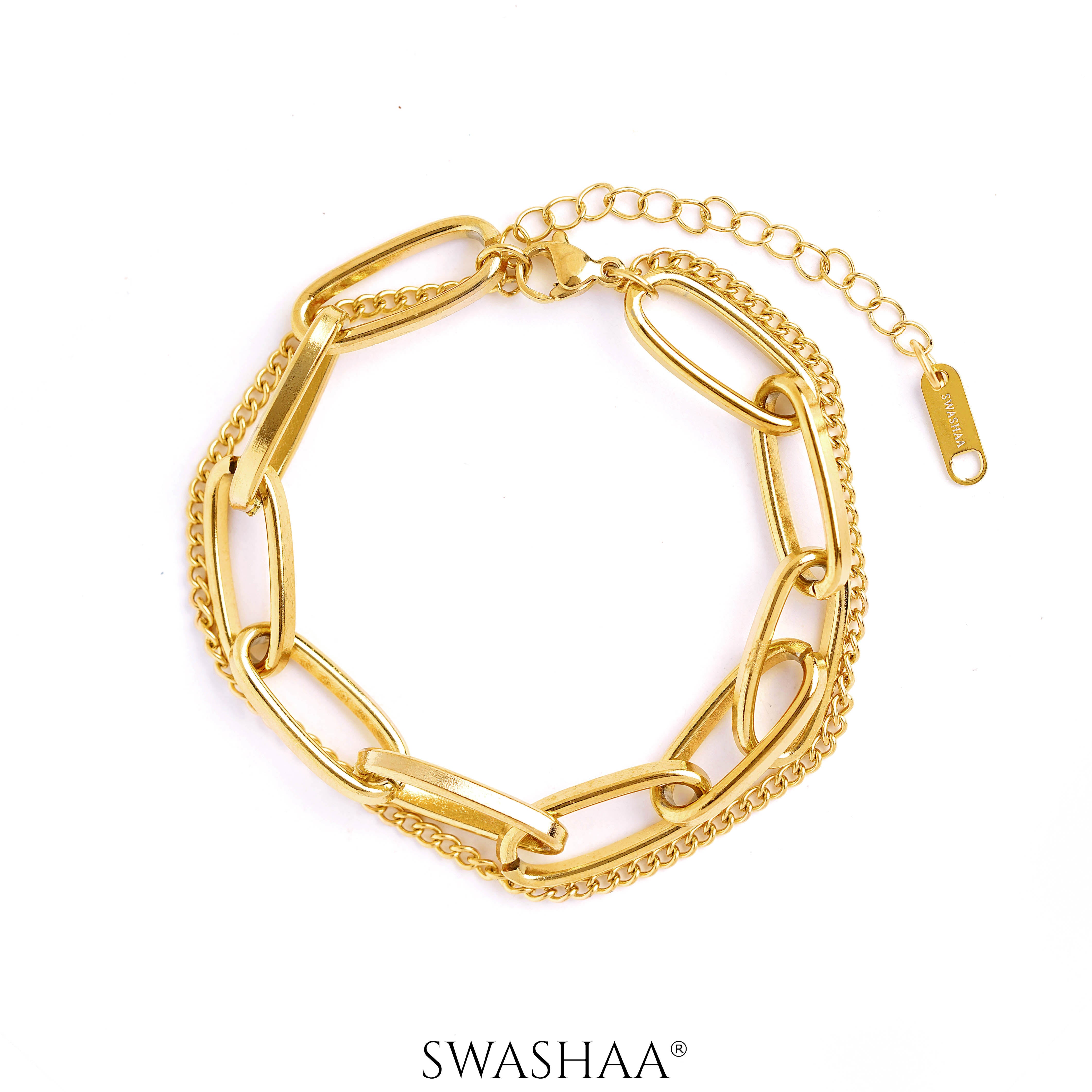Carta Link 18K Gold Plated Bracelet
