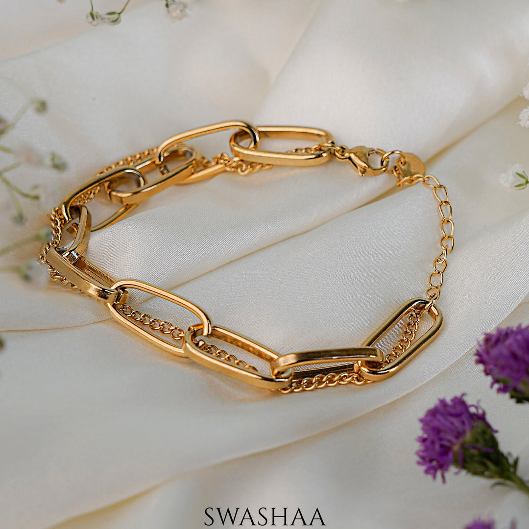 Carta Link 18K Gold Plated Bracelet