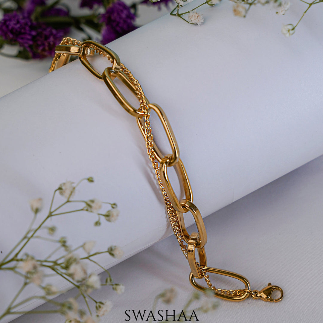 Carta Link 18K Gold Plated Bracelet