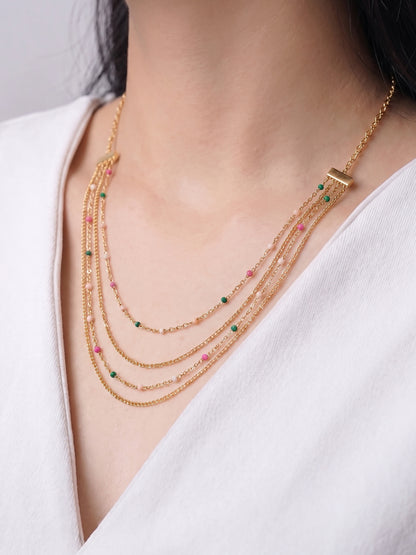 Catrin Multicolourd Layered 18K Gold Plated Women's Chain