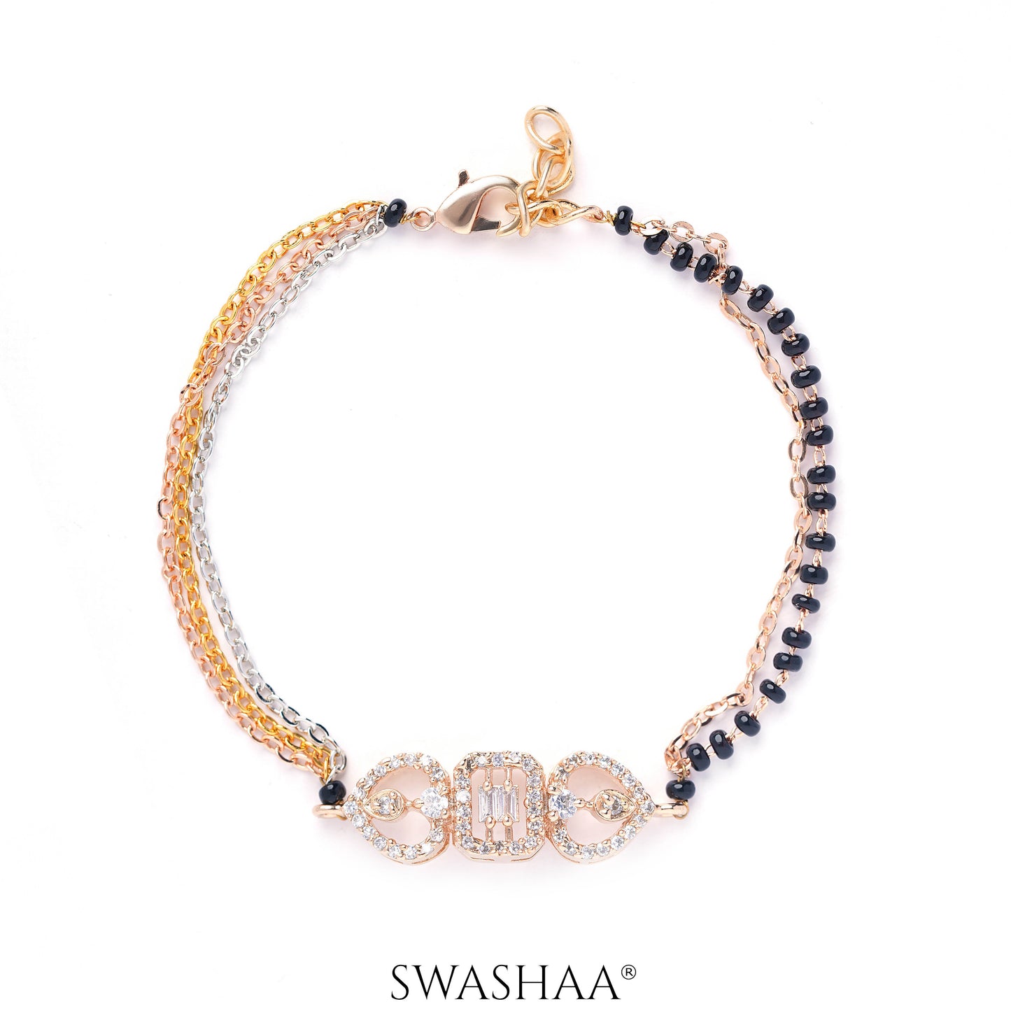 Celeste Rosegold Plated Mangalsutra Bracelet