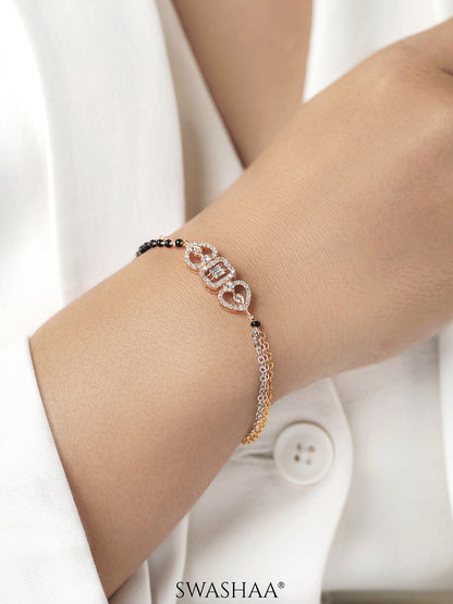 Celeste Rosegold Plated Mangalsutra Bracelet