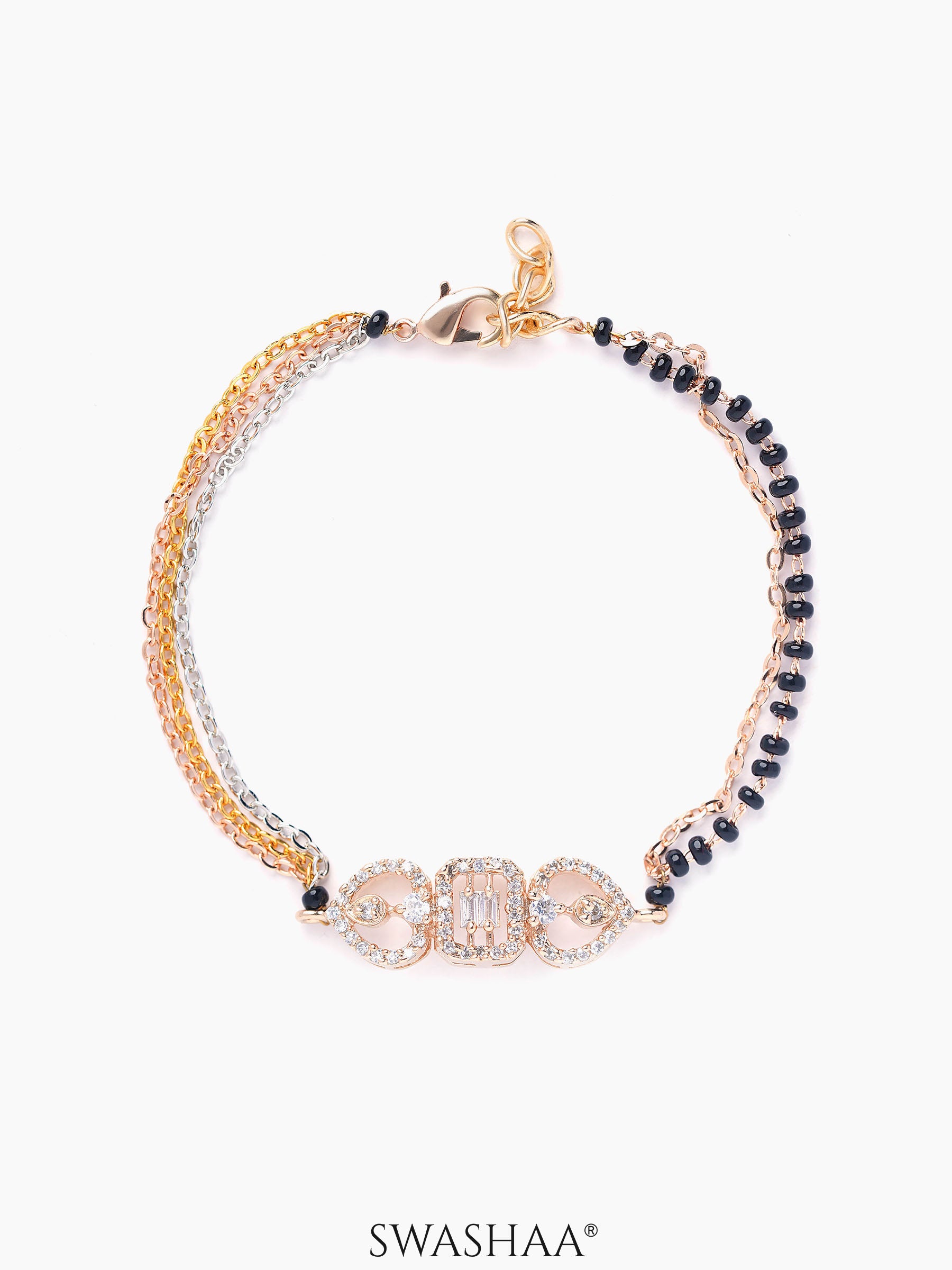 Celeste Rosegold Plated Mangalsutra Bracelet