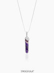 Celestial Amethyst Helix Men's Chain Pendant | Natural Stone