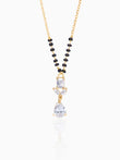 Chahel Trio CZ Stones Drop Marquise Baguette 18K Gold Plated Mangalsutra
