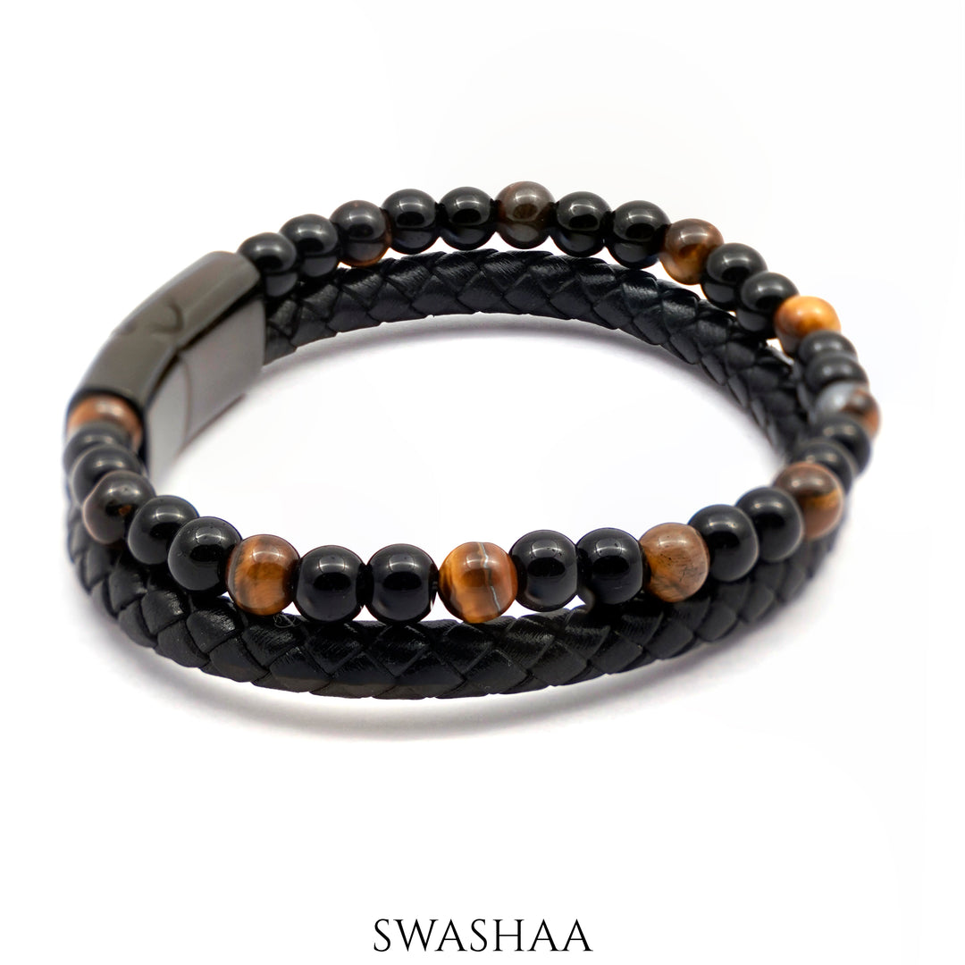 Charles Men's Leather Bracelet - Swashaa