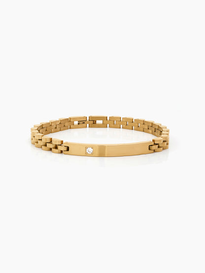 Charlie Solitaire Diamond 18K Gold Plated Women's Watch Belt Bracelet