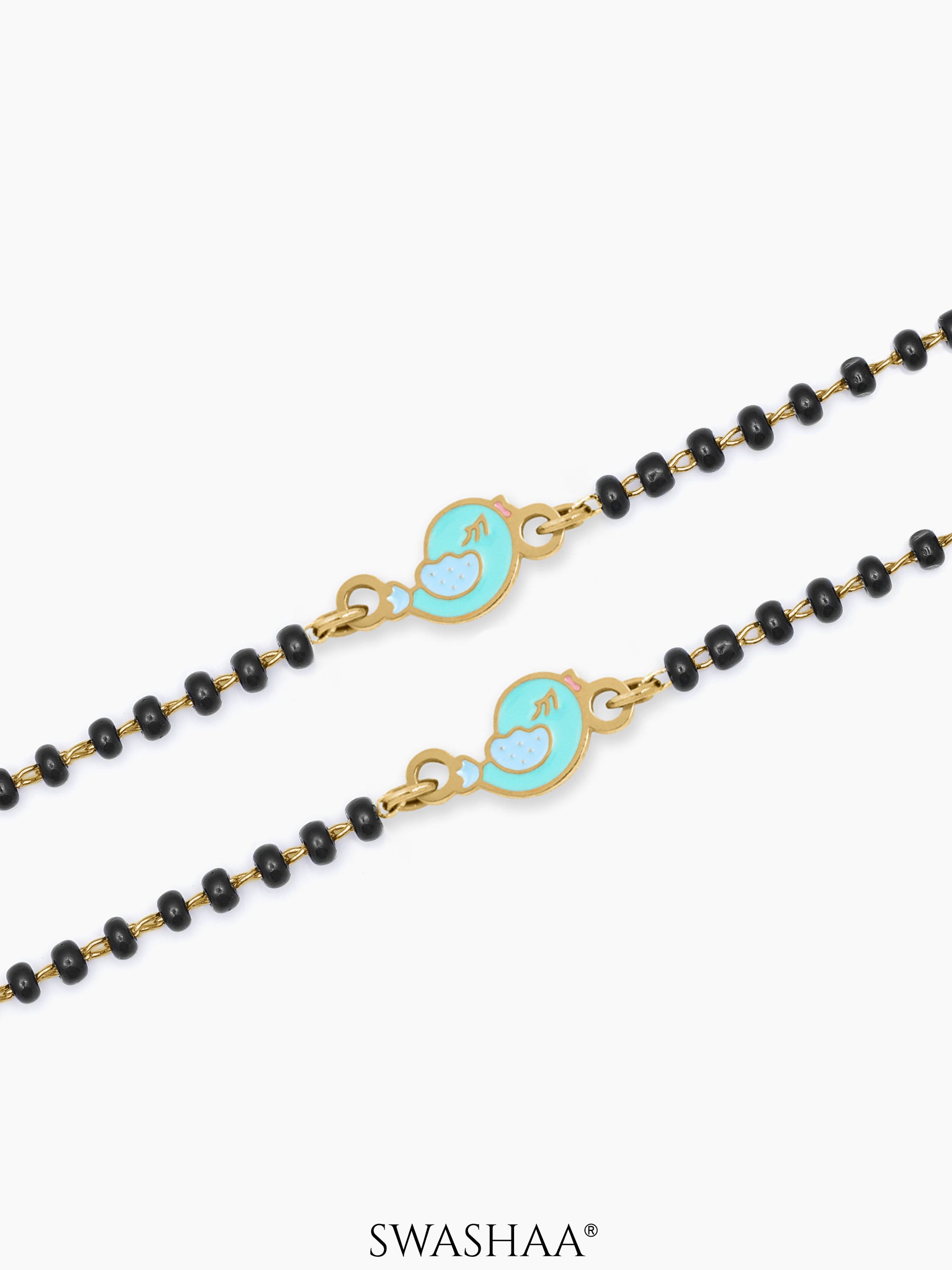 Chirpy Bird Charm 18K Gold Plated Kid's Nazariya Bracelet