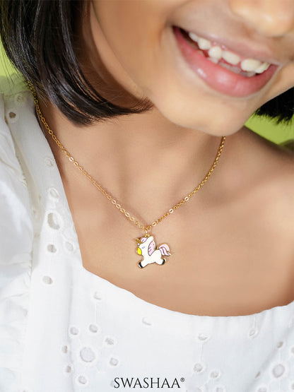 Chub Chub Uni Charm 18K Gold Plated Kid's Chain Pendant Necklace