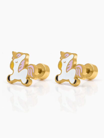 Chub Chub Uni Charm 18K Gold Plated Kid's Stud Earrings