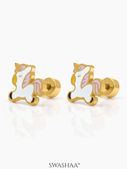 Chub Chub Uni Charm 18K Gold Plated Kid's Stud Earrings