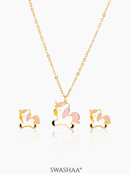 Chub Chub Uni Charm Kid's Jewelry Set Of 2 Necklace & Earrings