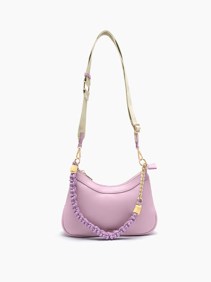 Claire Blush Pink Braided Women's Leather Shoulder Bag11