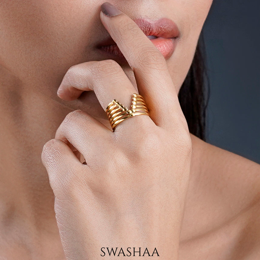 Clarky 18K Gold Plated Ring - Swashaa