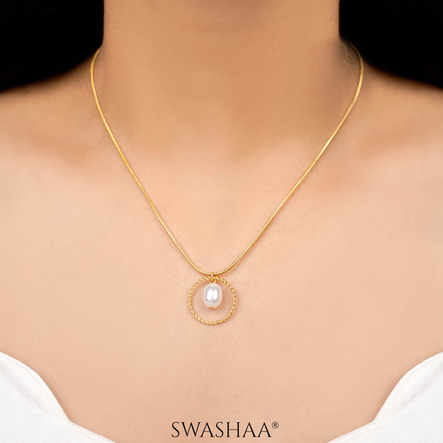 Claudius Pearl 18K Gold Plated Necklace