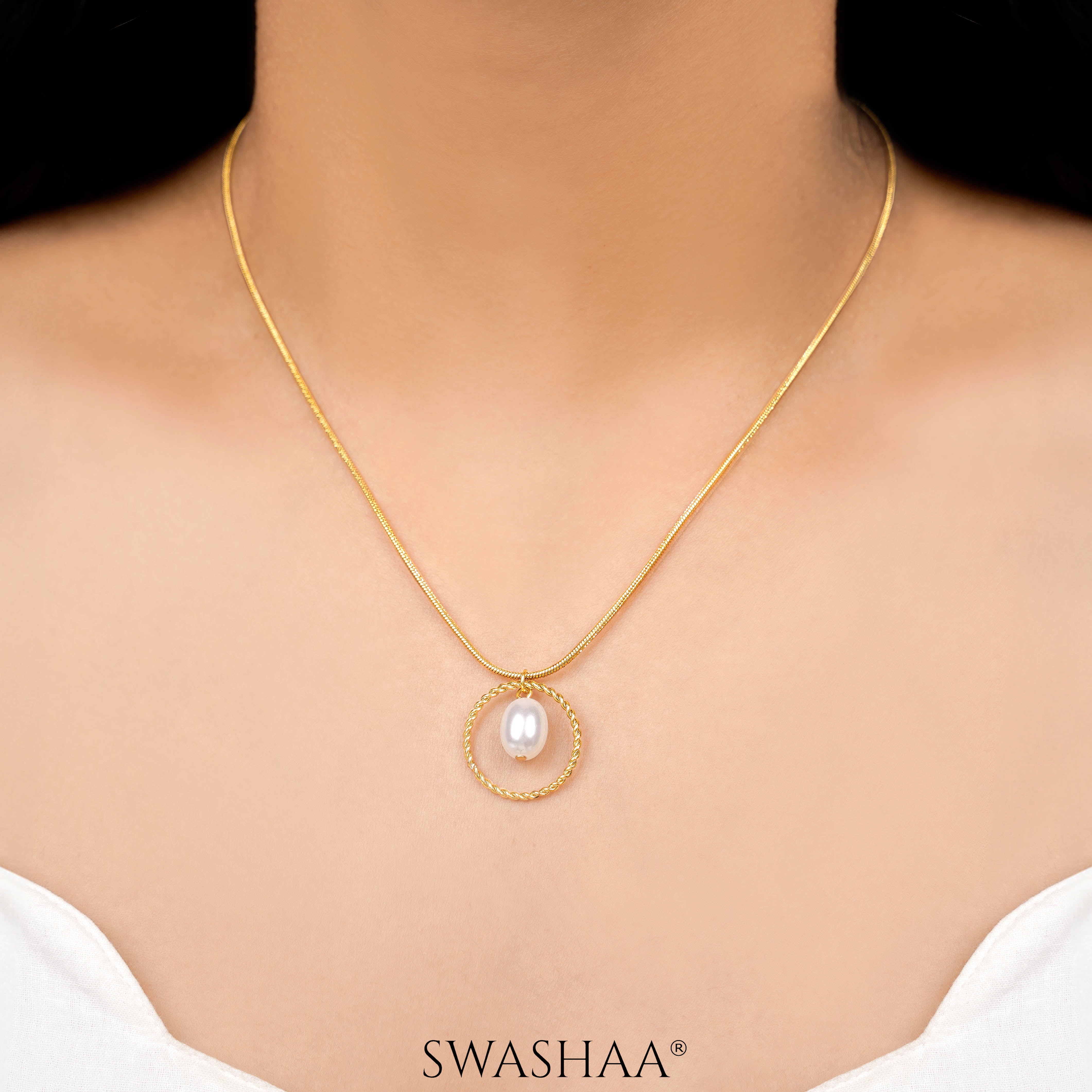 Claudius Pearl 18K Gold Plated Necklace