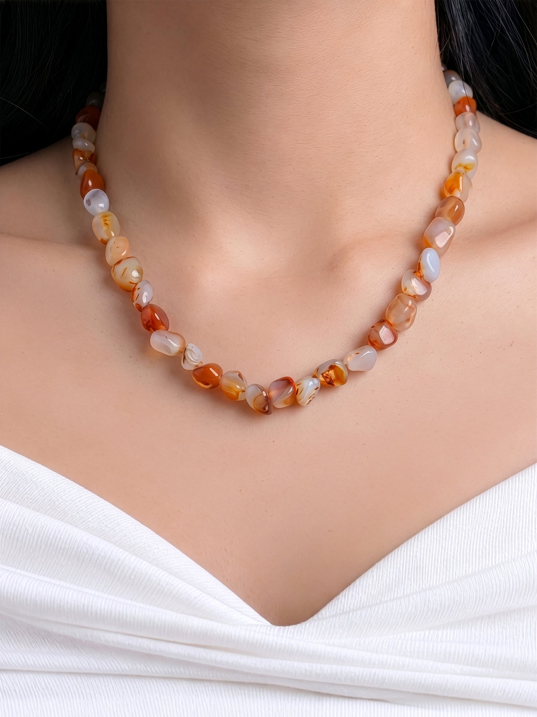 Cleo Peach Women’s Beaded Necklace
