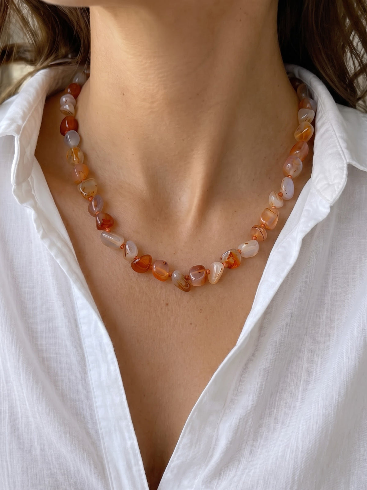 Cleo Peach Women’s Beaded Necklace