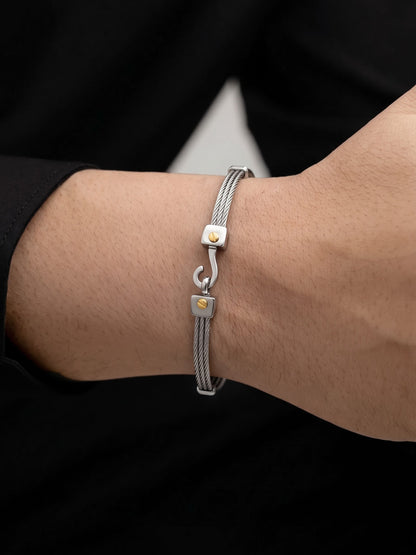 Cobalt Silver Wired Men's Bracelet