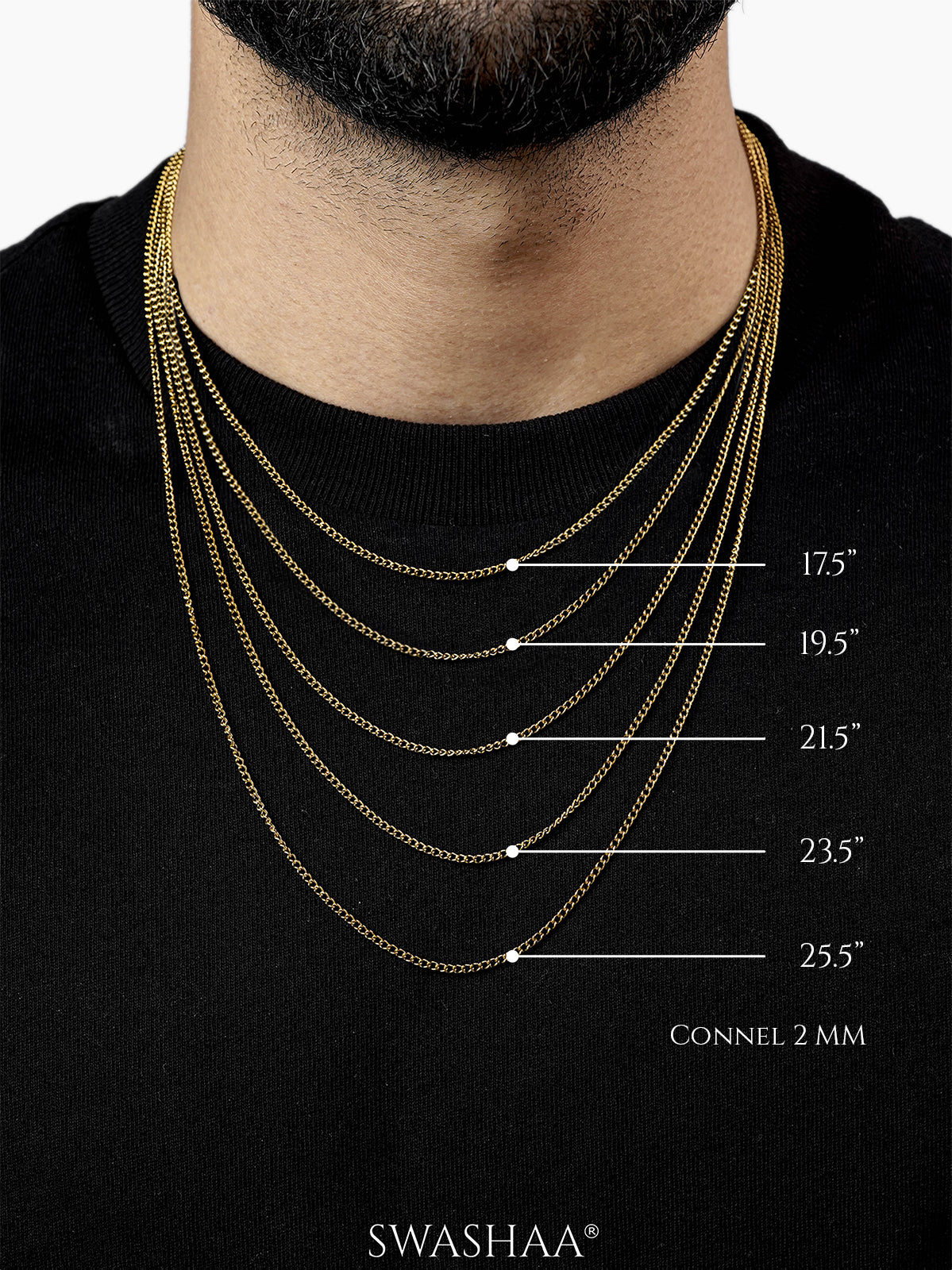 Connel 18K Gold Plated 2 MM Men's Chain