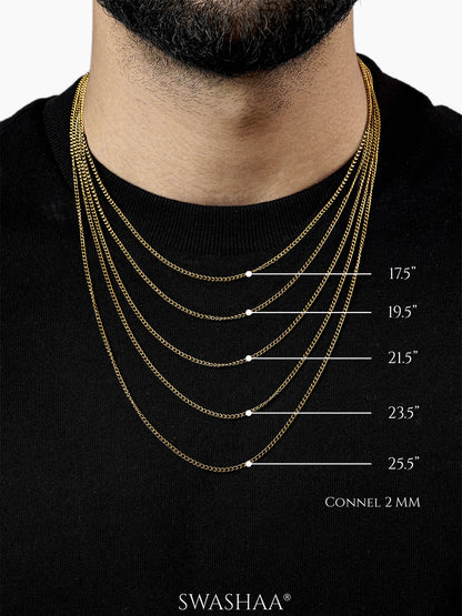 Connel 18K Gold Plated 2 MM Men's Chain