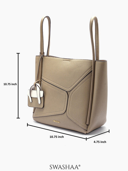 Mic Khaki Women's Leather Tote Bag