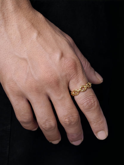 Coran Link 18K Gold Plated Band Men's Rings - Swashaa
