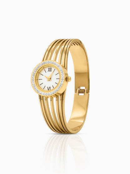 Corlina 18K Gold Plated Women's Watch Bracelet - Swashaa