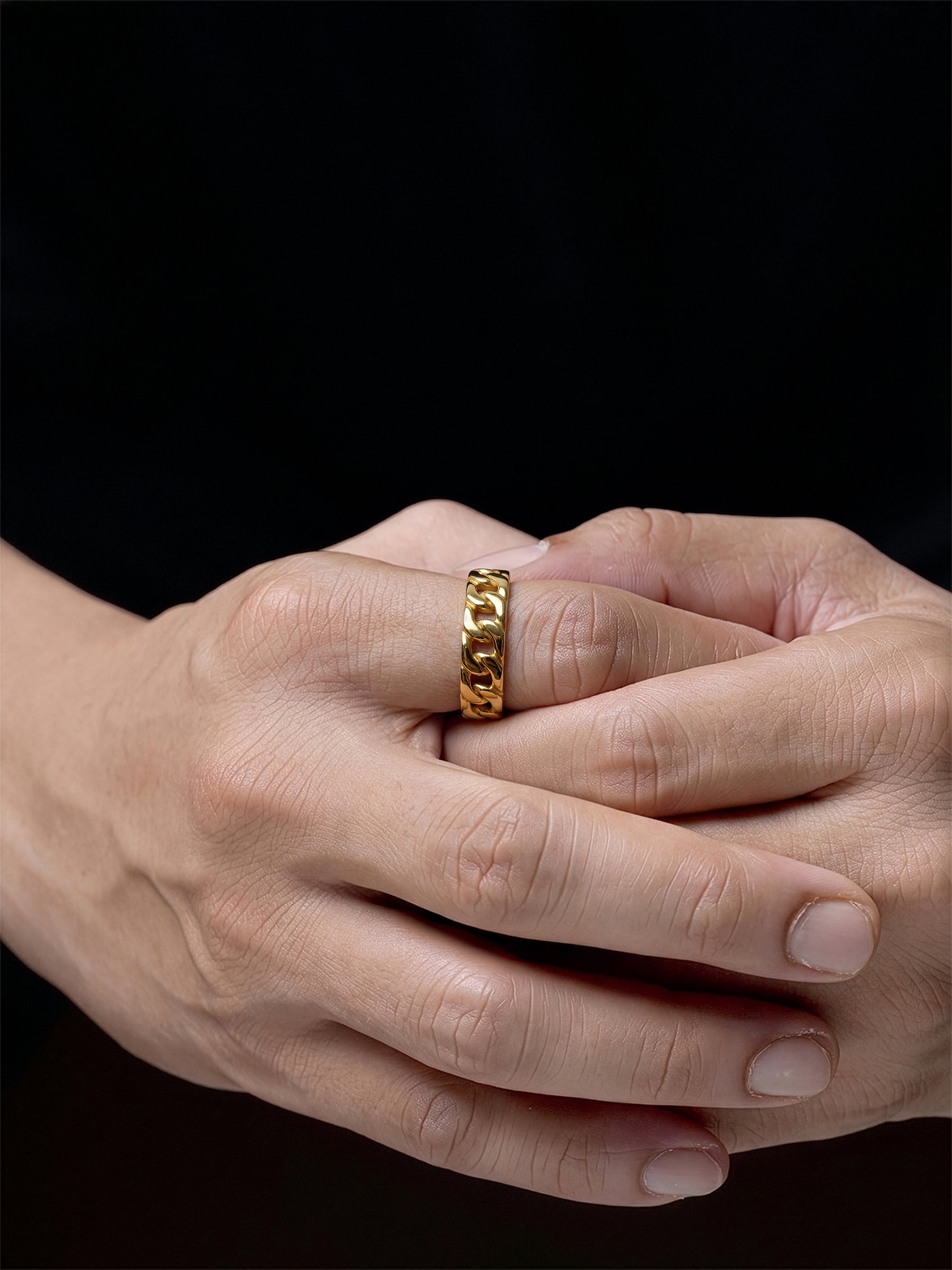 Corvik Link 18K Gold Plated Band Men's Rings - Swashaa