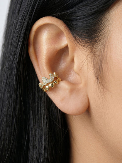 Cressa Diamond Wave 18K Gold Plated Women's Ear Cuffs