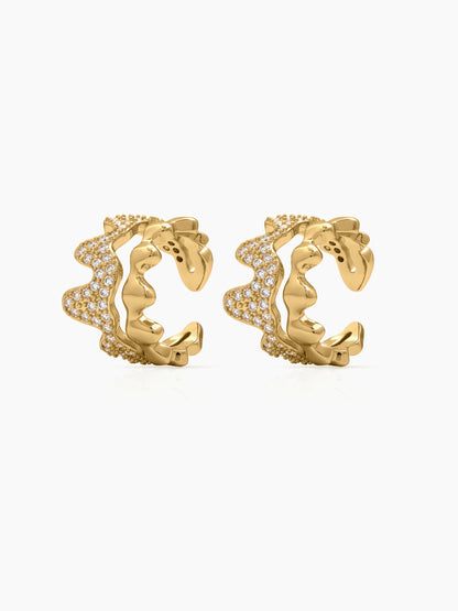 Cressa Diamond Wave 18K Gold Plated Women's Ear Cuffs